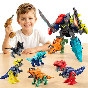Dimoarch Kids Take Apart Dinosaur Transforming Robot Toys for 3-8 Years Old Boys