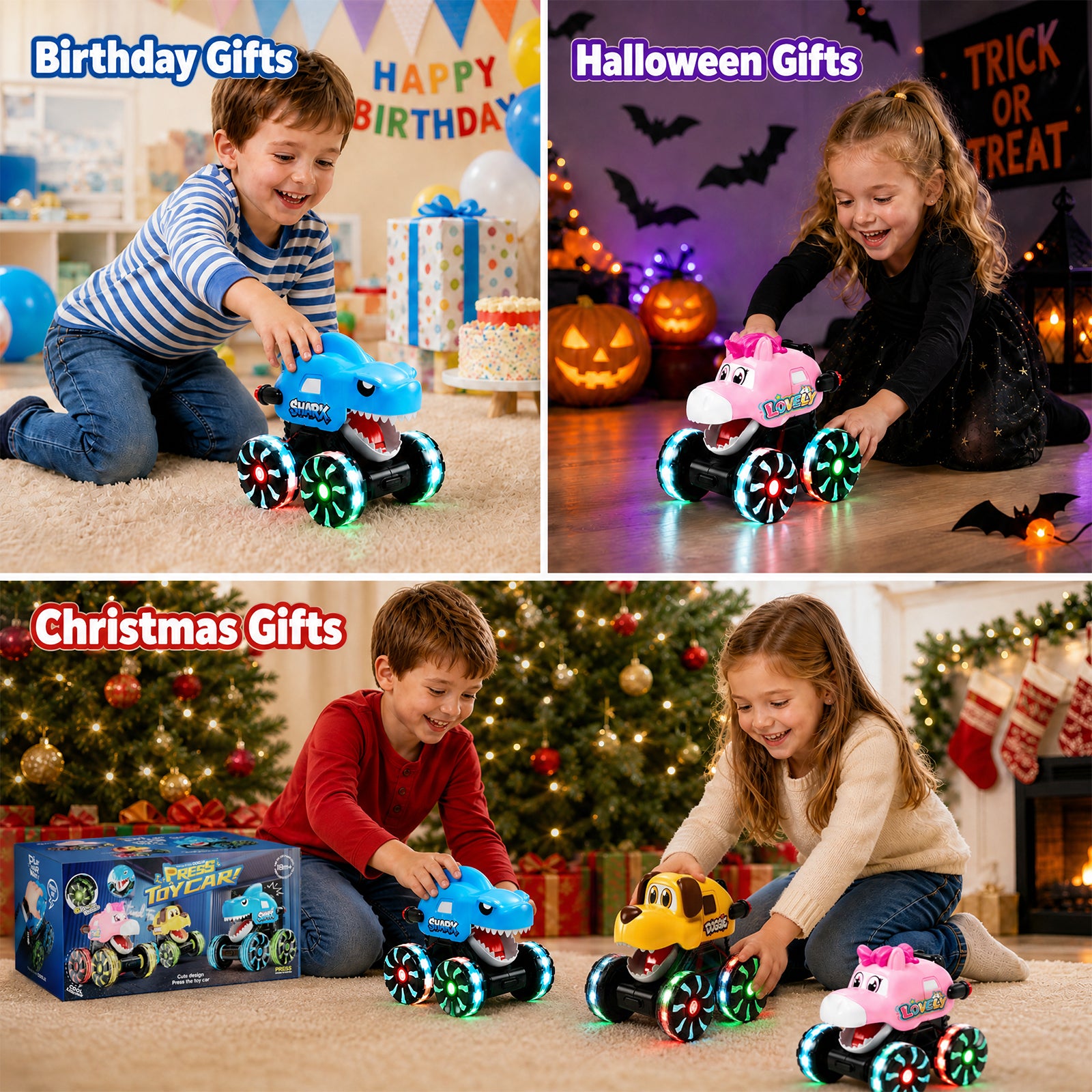 Dimoarch Toddlers Toys Trucks for 1  to 3 Years Old Boys Girls