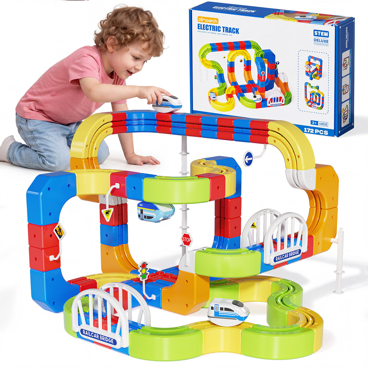 Dimoarch Electric Train Set for Kids 3-8 Years Old-172Pcs