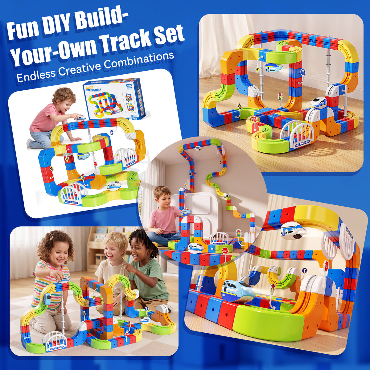 Dimoarch Electric Train Set for Kids 3-8 Years Old-172Pcs