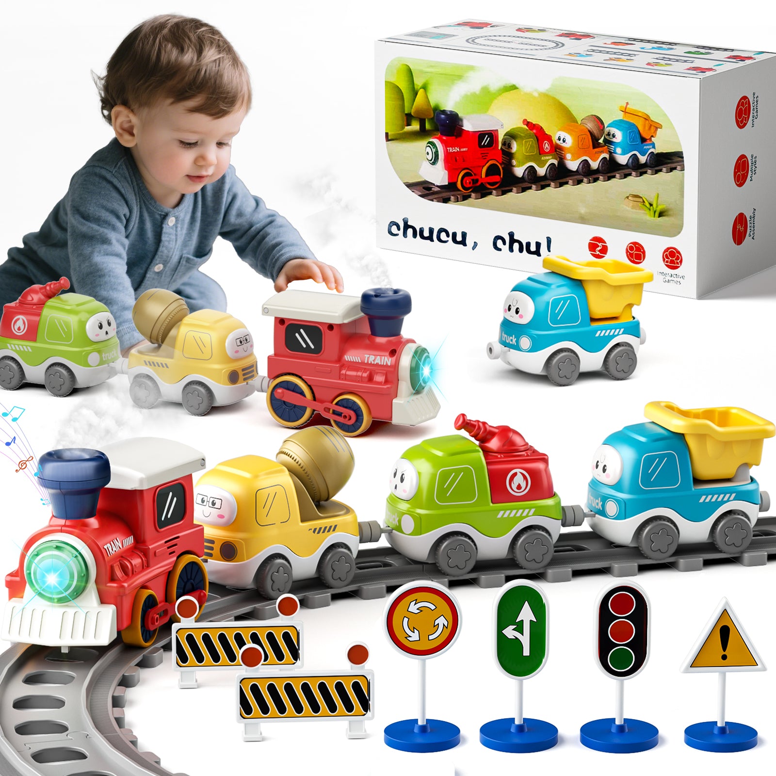 Dimoarch Electric Train Set for Toddlers & Kids