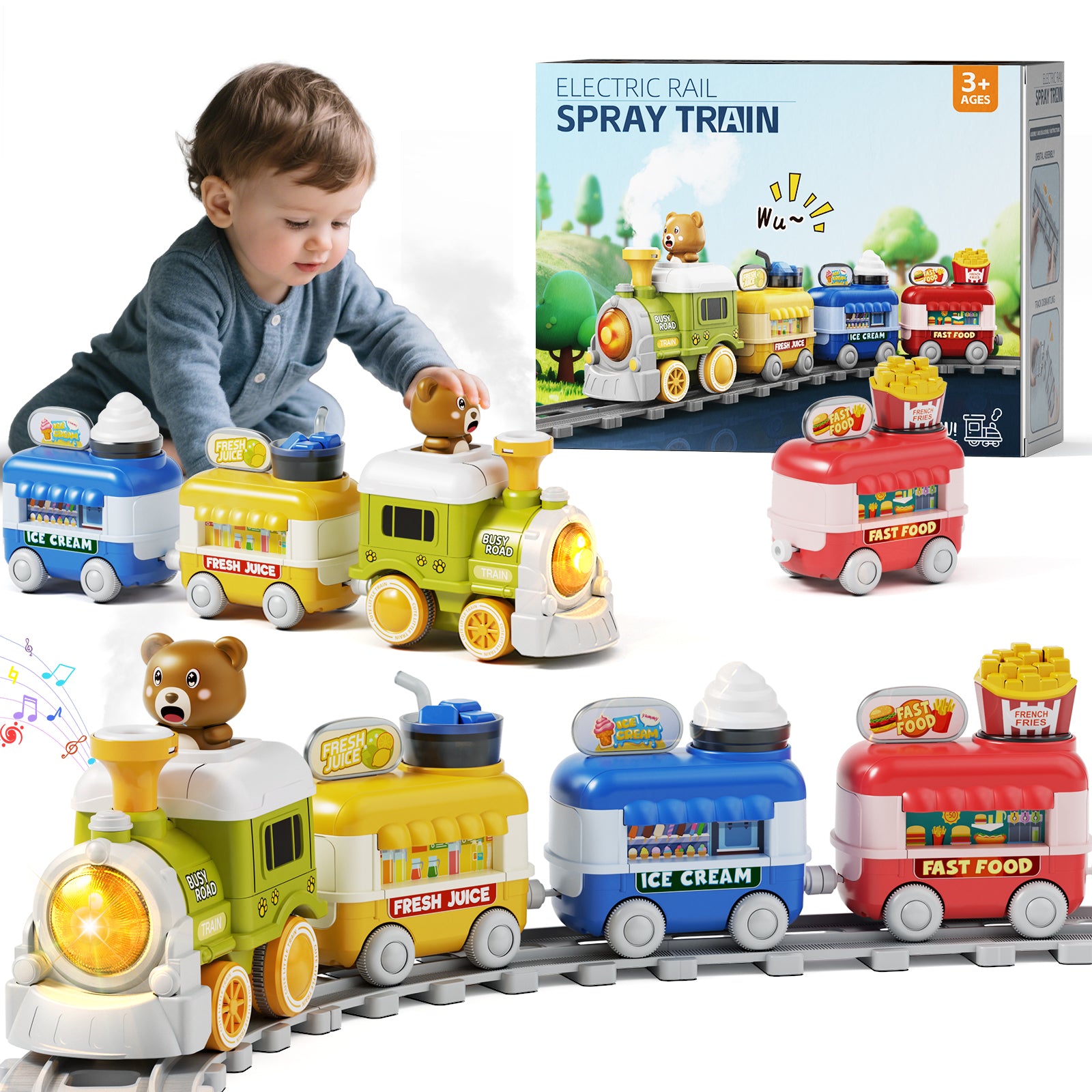 Dimoarch Electric Train Set for 2-4 Year Old Boy Girl