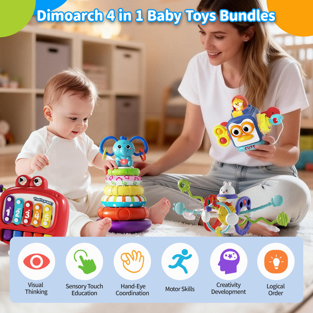 Dimoarch 4 in 1 Montessori Baby Toys