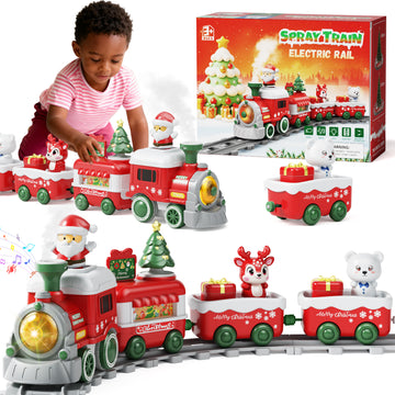 Dimoarch Christmas Train Set Toy for 2 3 4 Year old