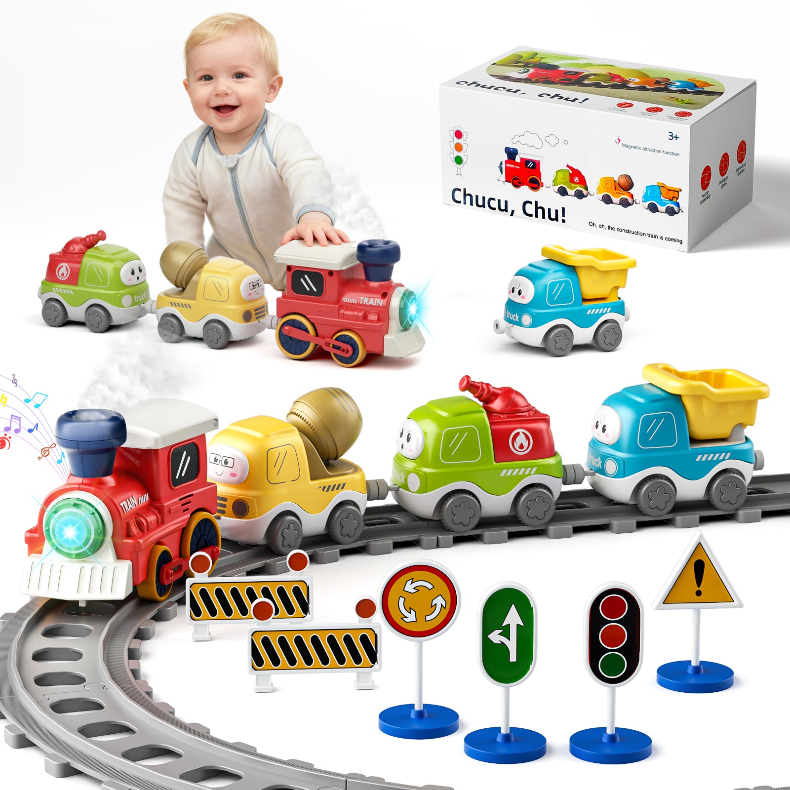Dimoarch Electric Train Set for Toddlers & Kids