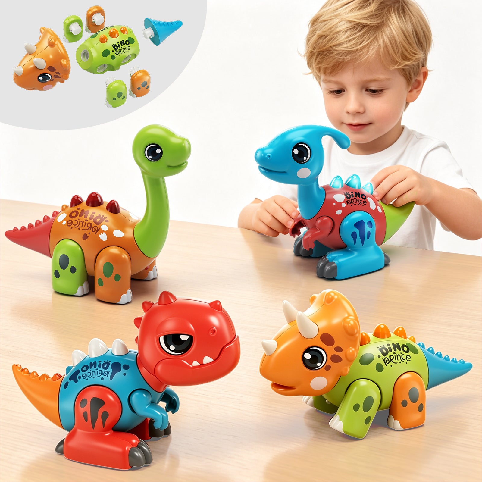 Dimoarch Toddler Assembly Dinosaur Toys for 1-3 Year Olds Boys Girls