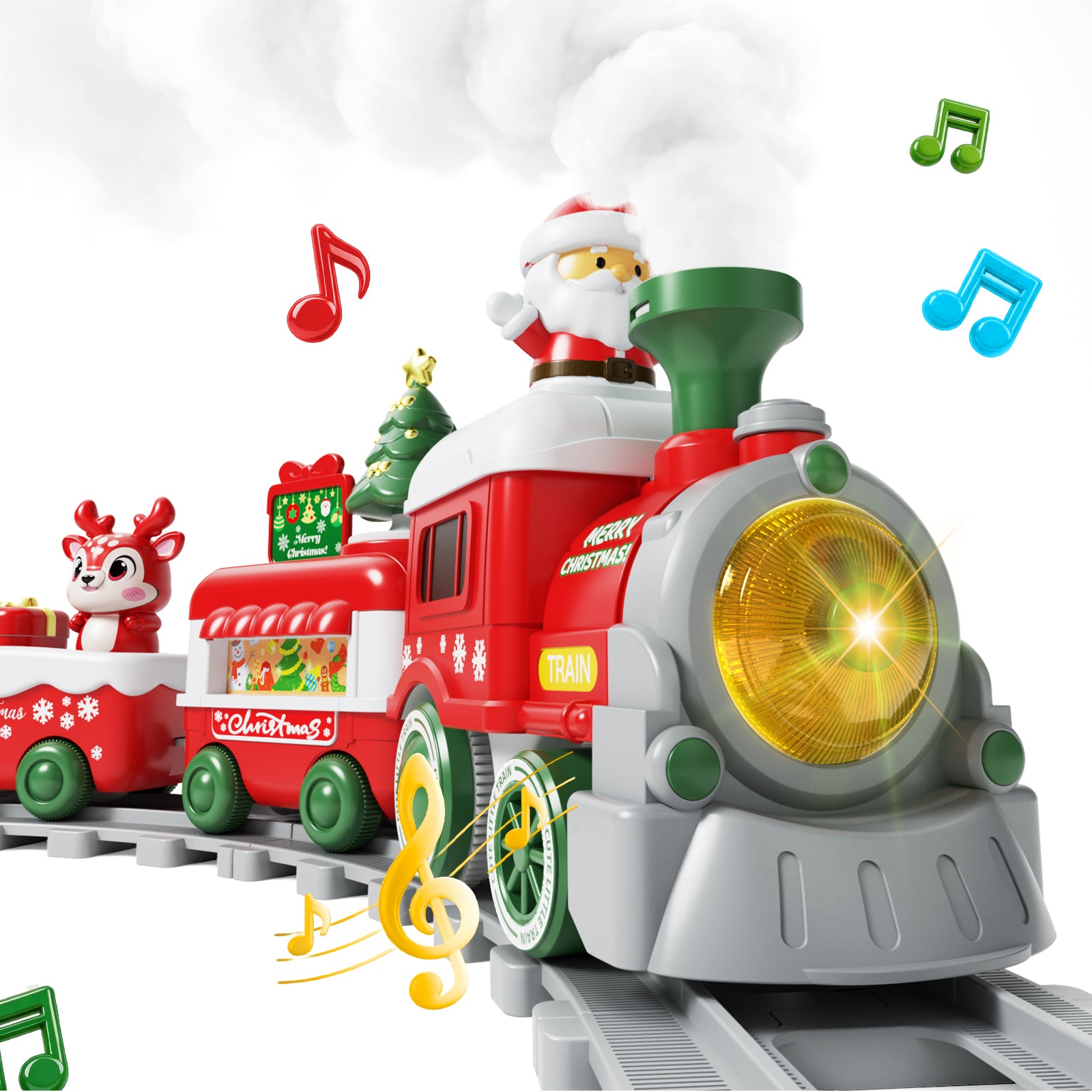 Dimoarch Christmas Train Set Toy for 2 3 4 Year old