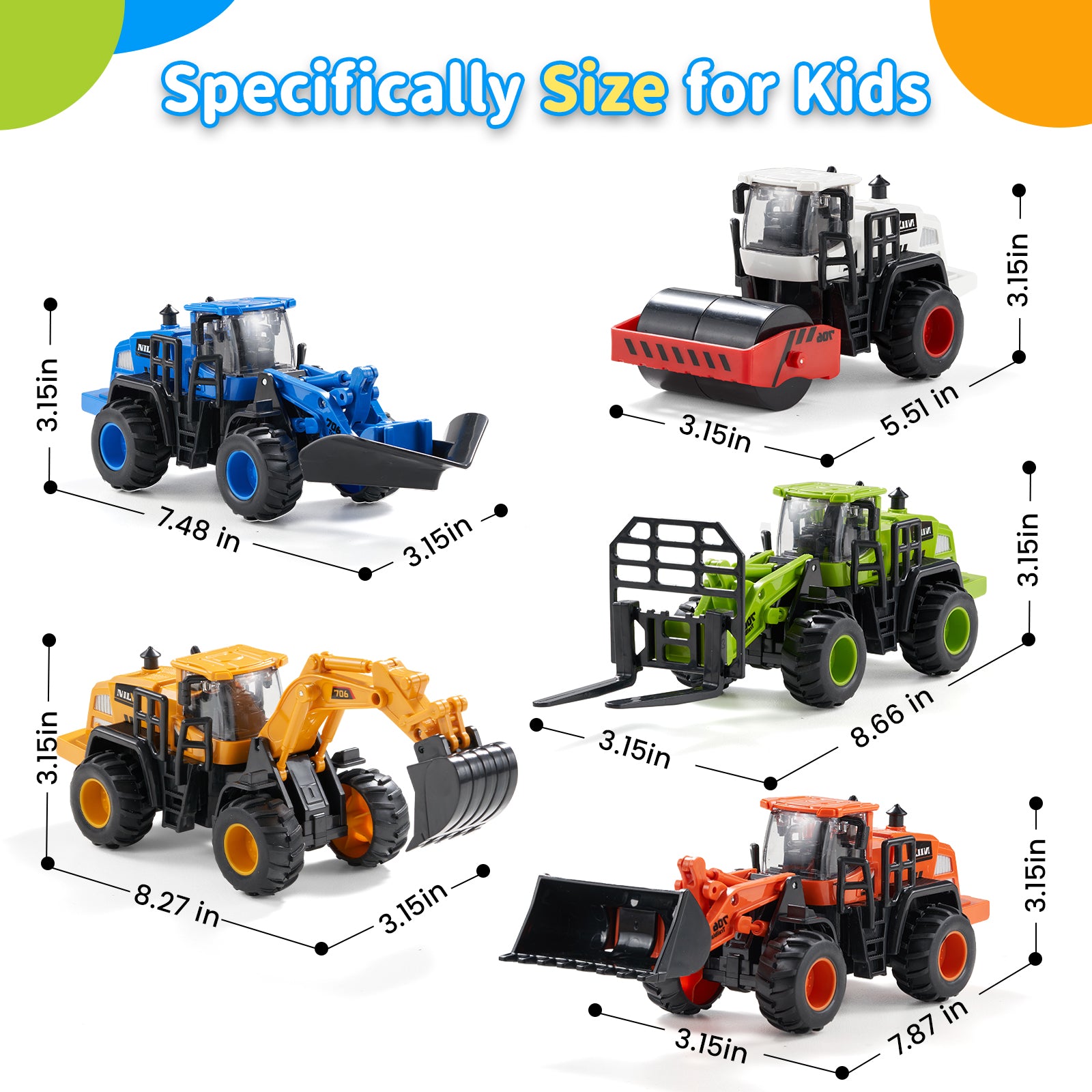 Dimoarch Construction Truck Toys for 3 4 5 6 7 8 Years Old Boys