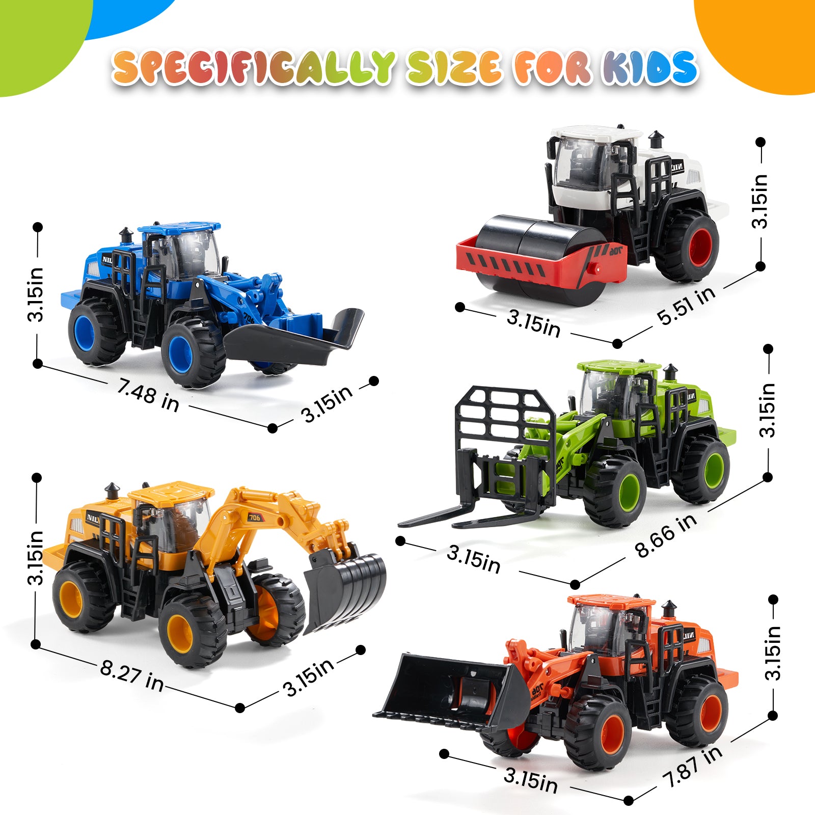 Dimoarch Construction Truck Toys for 3 4 5 6 7 8 Years Old Boys