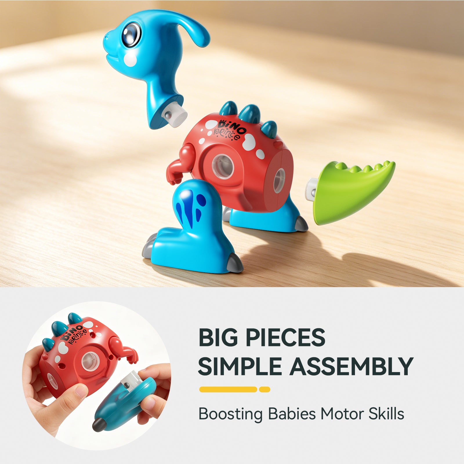 Dimoarch Toddler Assembly Dinosaur Toys for 1-3 Year Olds Boys Girls