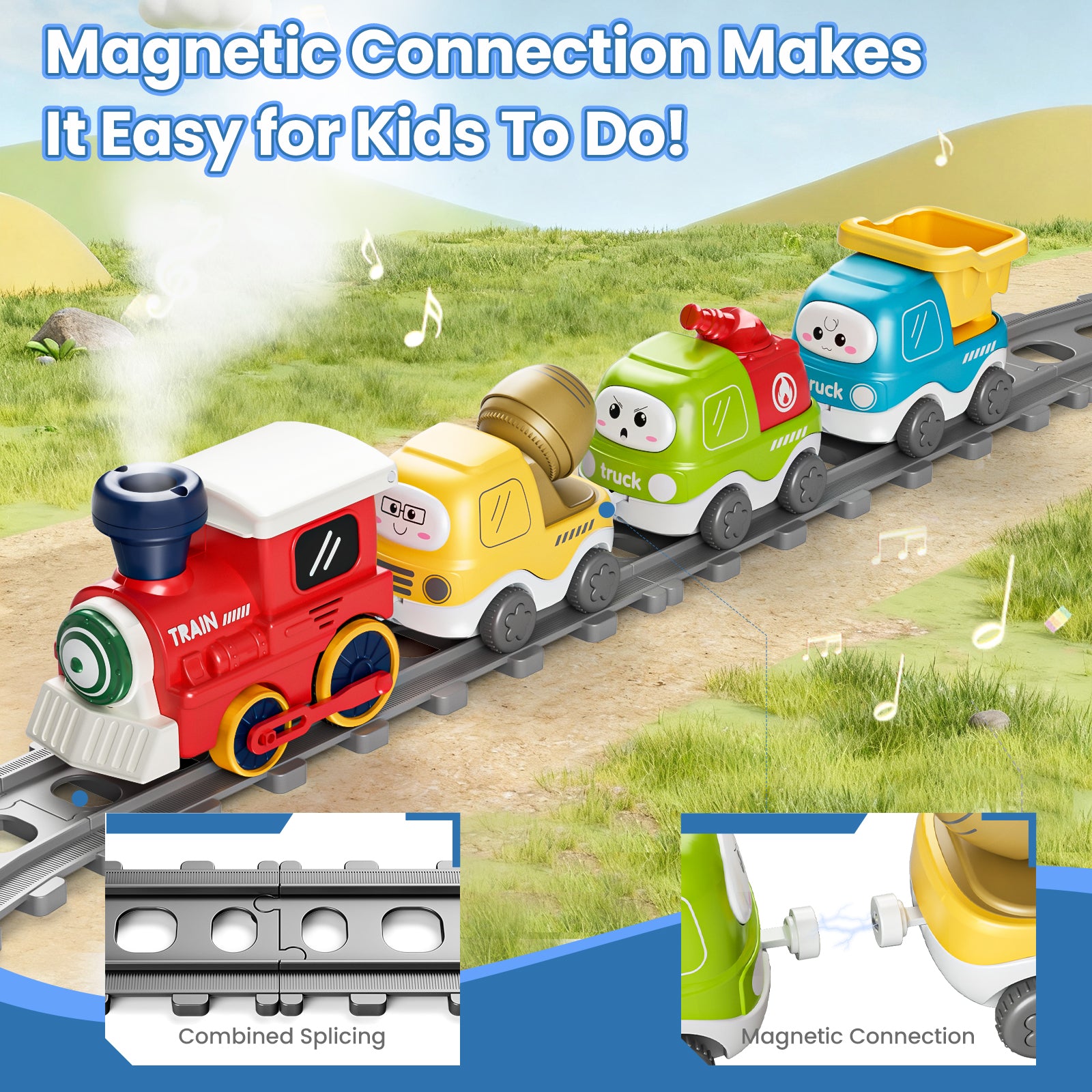 Dimoarch Electric Train Set for Toddlers & Kids
