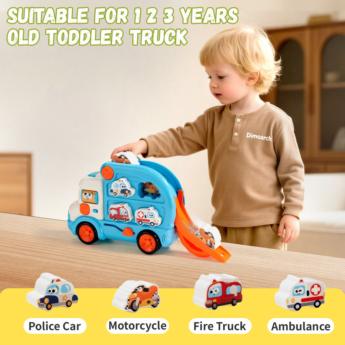 Dimoarch Puzzle Truck Toys for Kids Ages 2-5