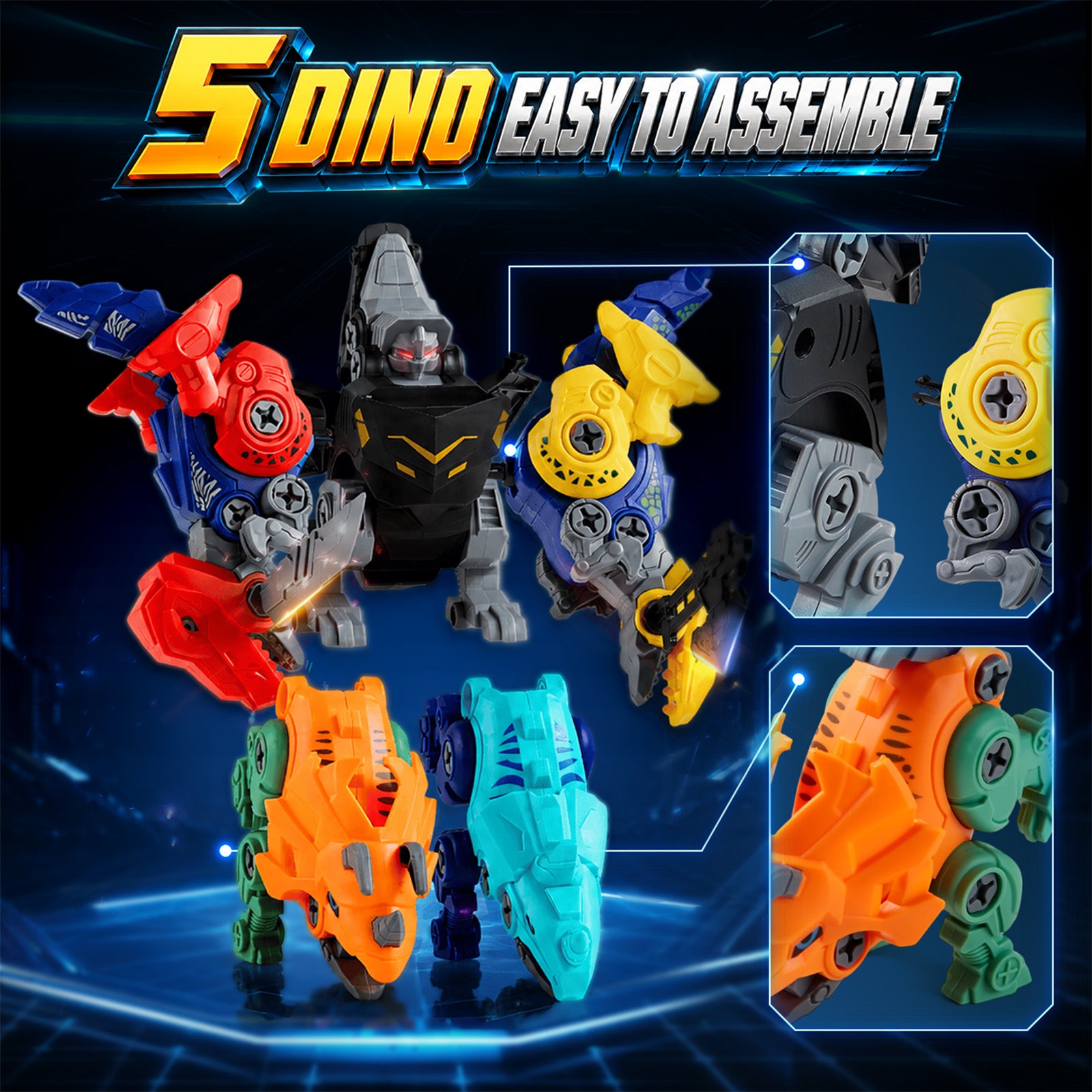 Dimoarch Kids Take Apart Dinosaur Transforming Robot Toys for 3-8 Years Old Boys