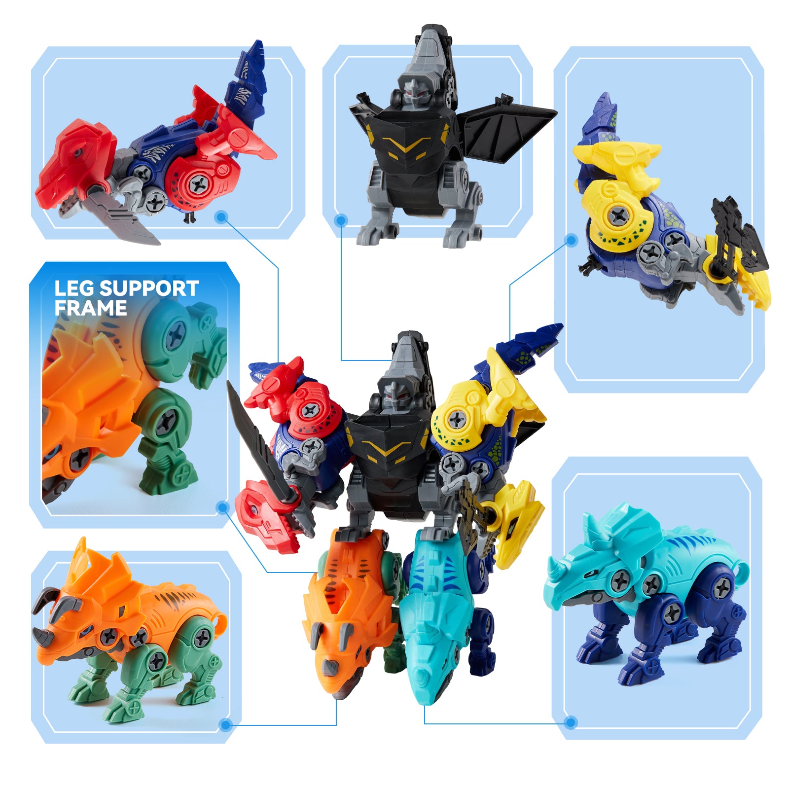 Dimoarch Kids Take Apart Dinosaur Transforming Robot Toys for 3-8 Years Old Boys