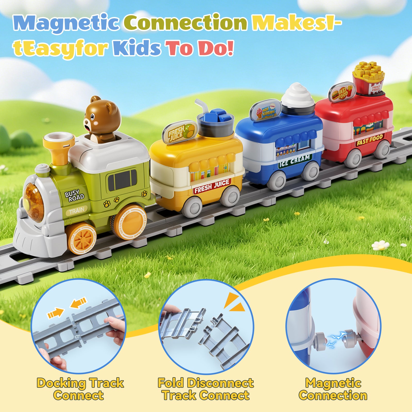 Dimoarch Electric Train Set for 2-4 Year Old Boy Girl