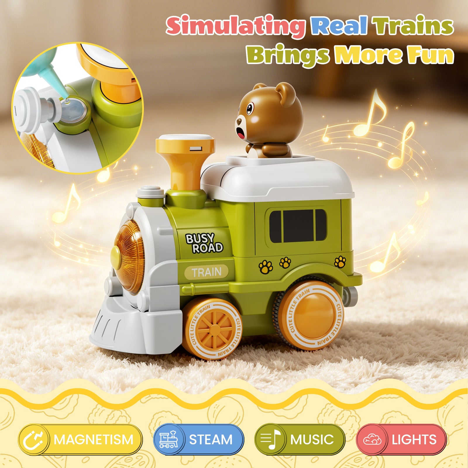 Dimoarch Electric Train Set for 2-4 Year Old Boy Girl