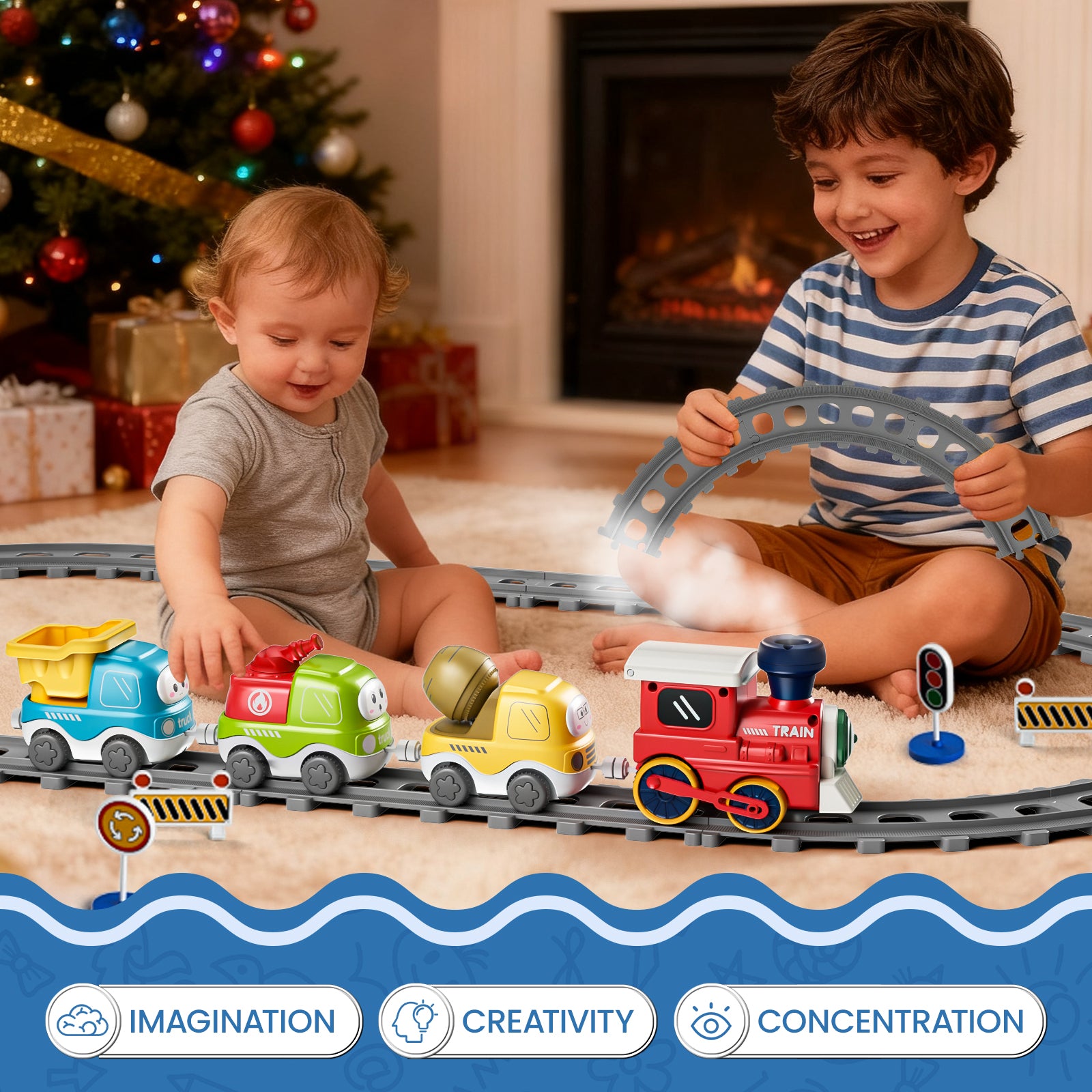 Dimoarch Electric Train Set for Toddlers & Kids