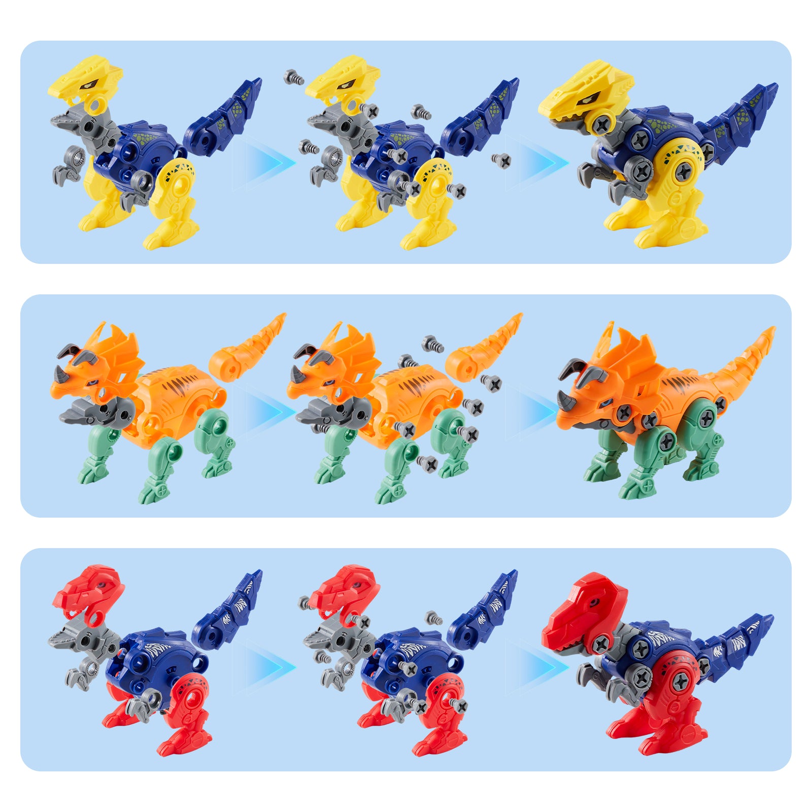Dimoarch Kids Take Apart Dinosaur Transforming Robot Toys for 3-8 Years Old Boys