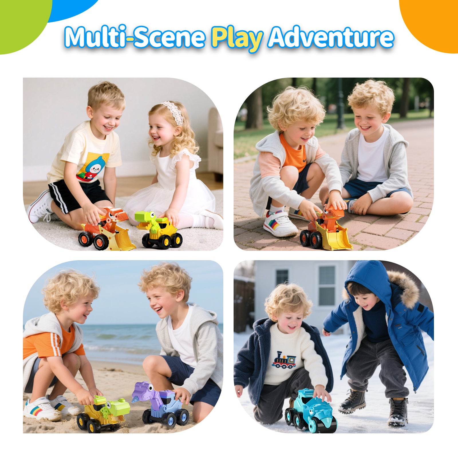 Dimoarch Press and Go Dinosaur & Construction Cars