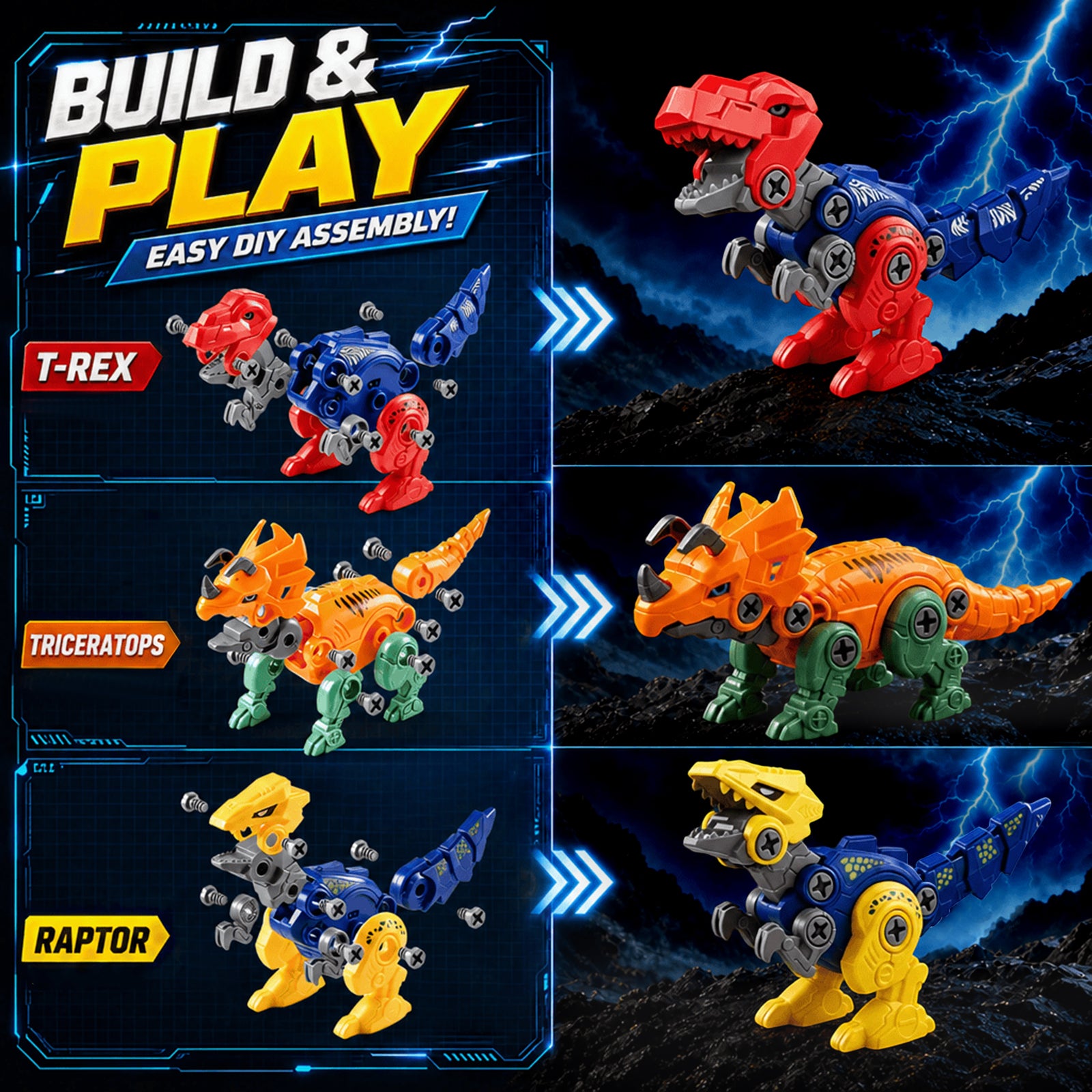 Dimoarch Kids Take Apart Dinosaur Transforming Robot Toys for 3-8 Years Old Boys