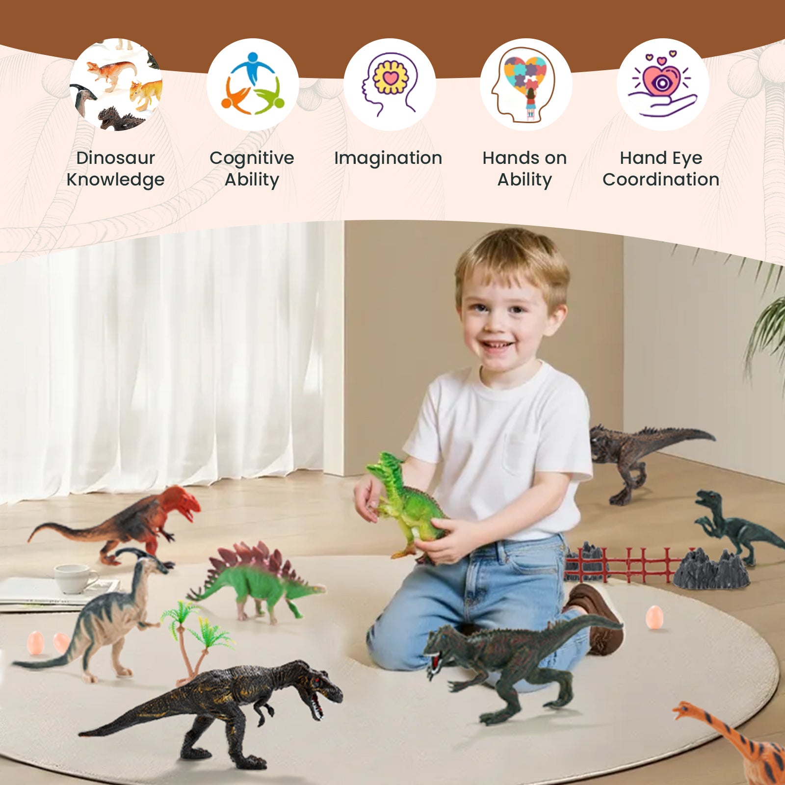 Dimoarch Dinosaur Toys for Kids 3-5, 79 PCS Dinosaur Toys Play Set
