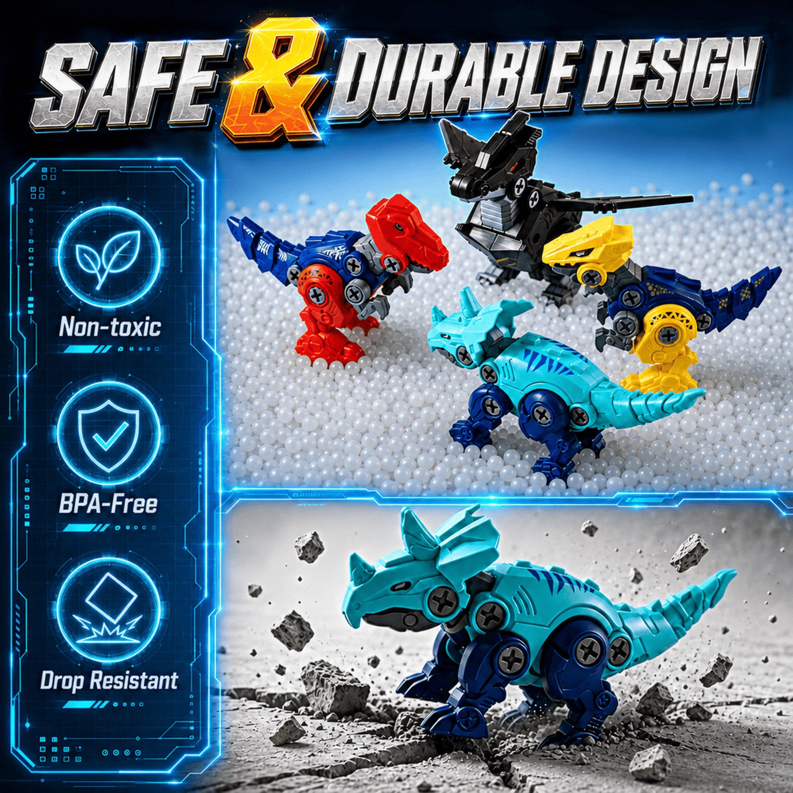 Dimoarch Kids Take Apart Dinosaur Transforming Robot Toys for 3-8 Years Old Boys