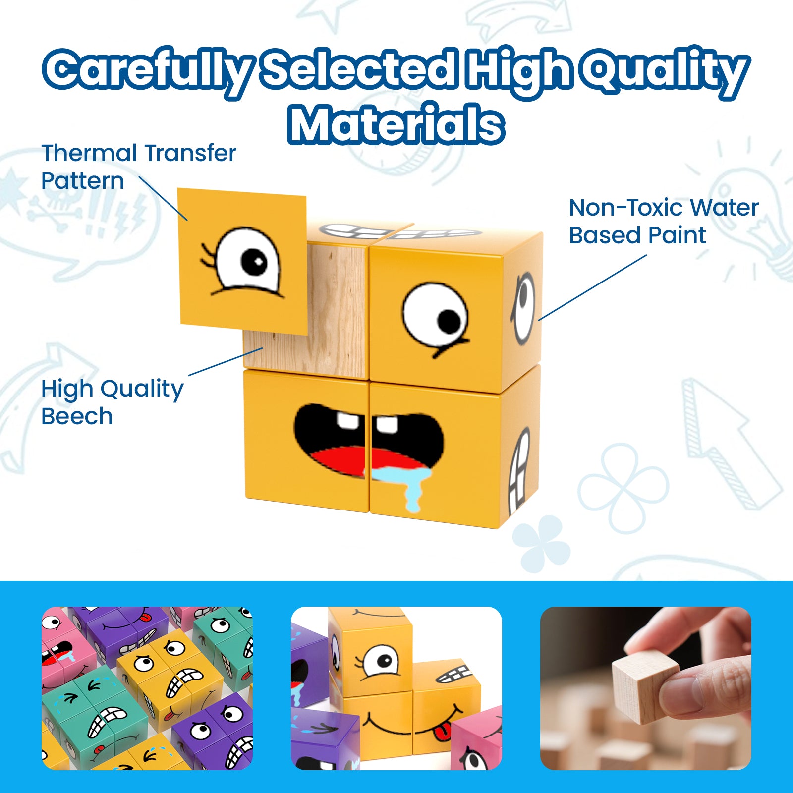 Dimoarch Face Changing Magic Cube Toys