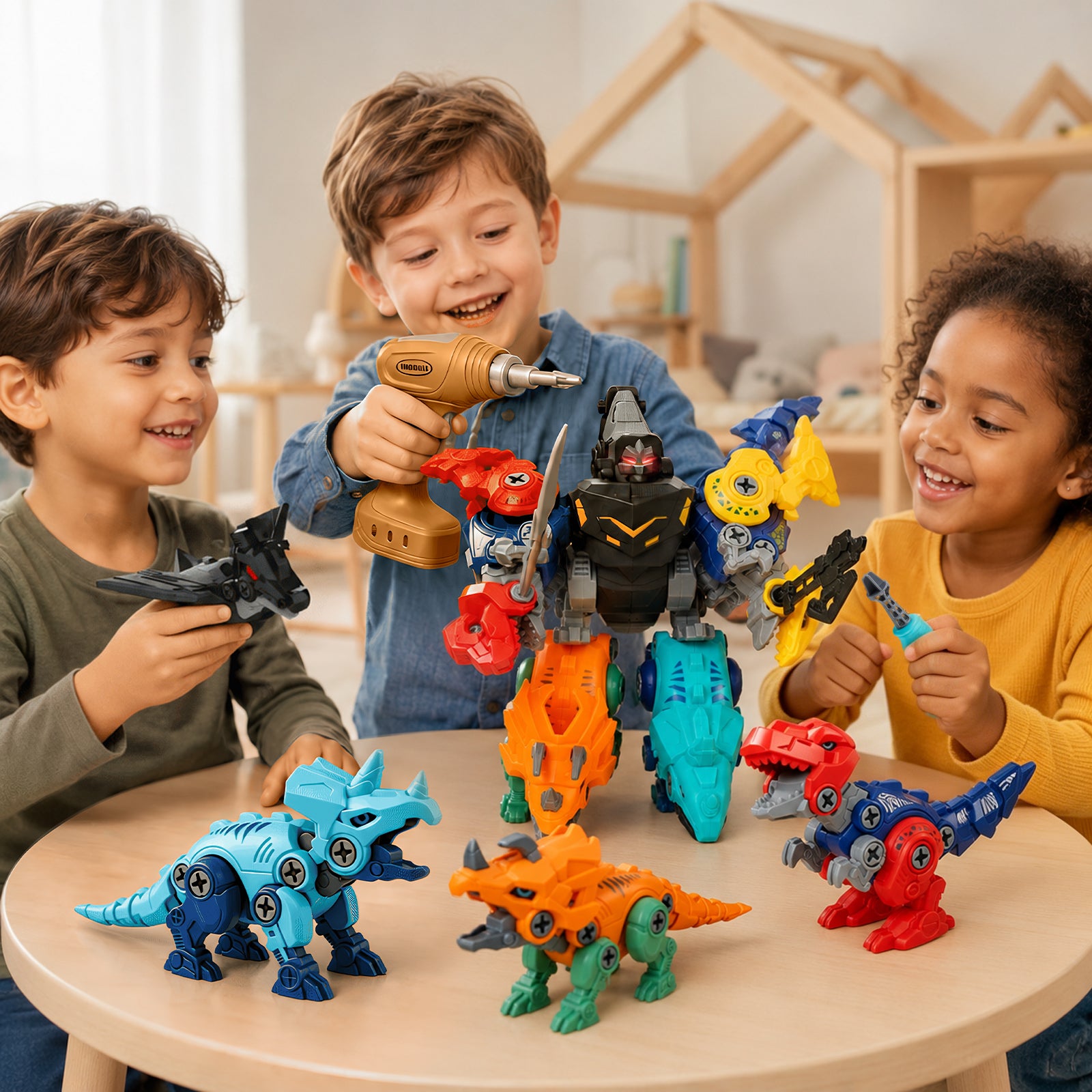 Dimoarch Kids Take Apart Dinosaur Transforming Robot Toys for 3-8 Years Old Boys