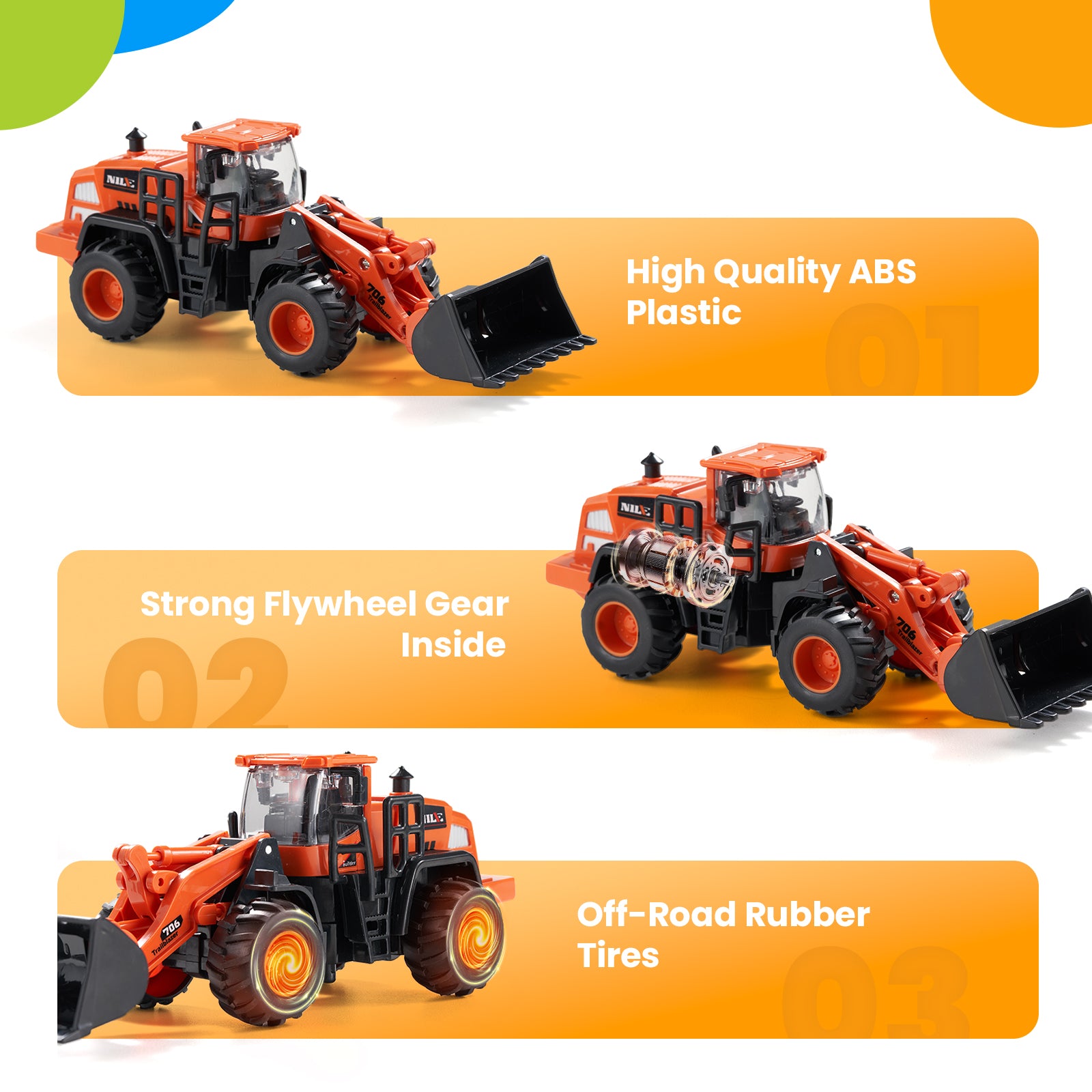 Dimoarch Construction Truck Toys for 3 4 5 6 7 8 Years Old Boys