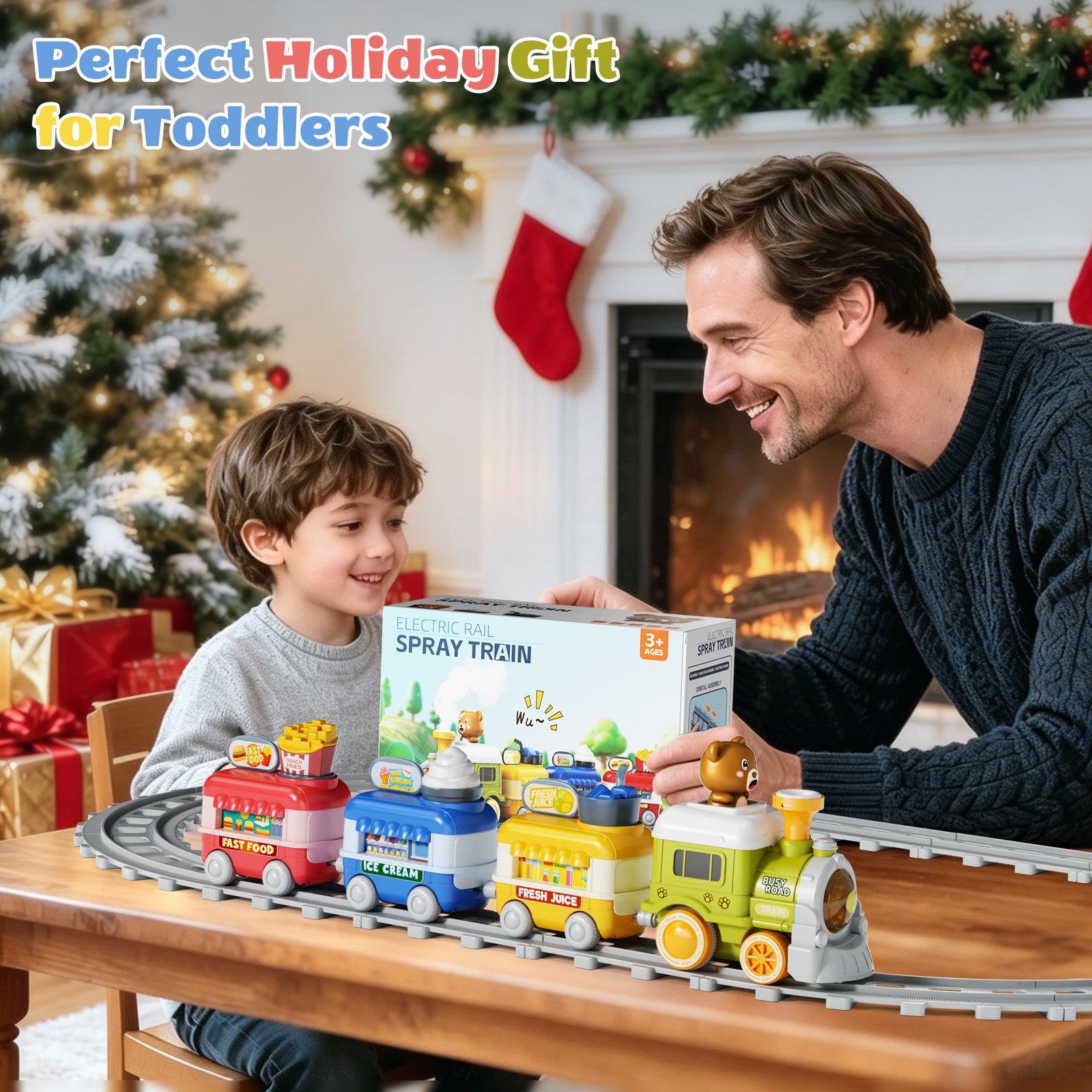 Dimoarch Electric Train Set for 2-4 Year Old Boy Girl