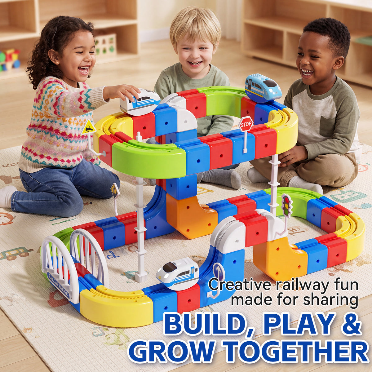 Dimoarch Electric Train Set for Kids 3-8 Years Old-96Pcs