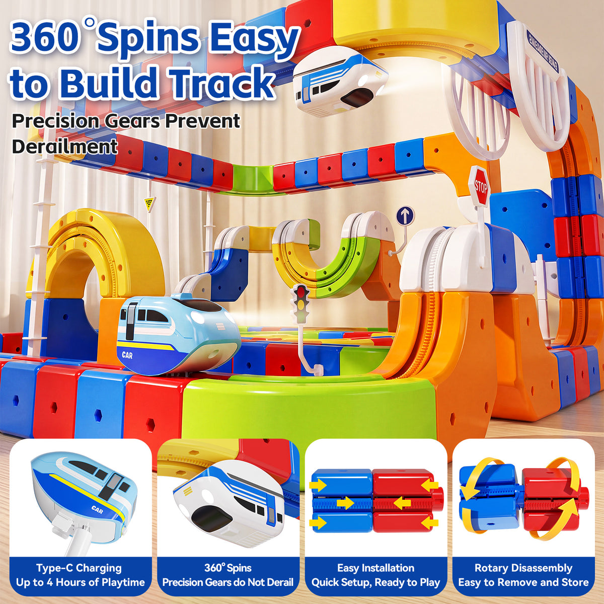 Dimoarch Electric Train Set for Kids 3-8 Years Old-96Pcs