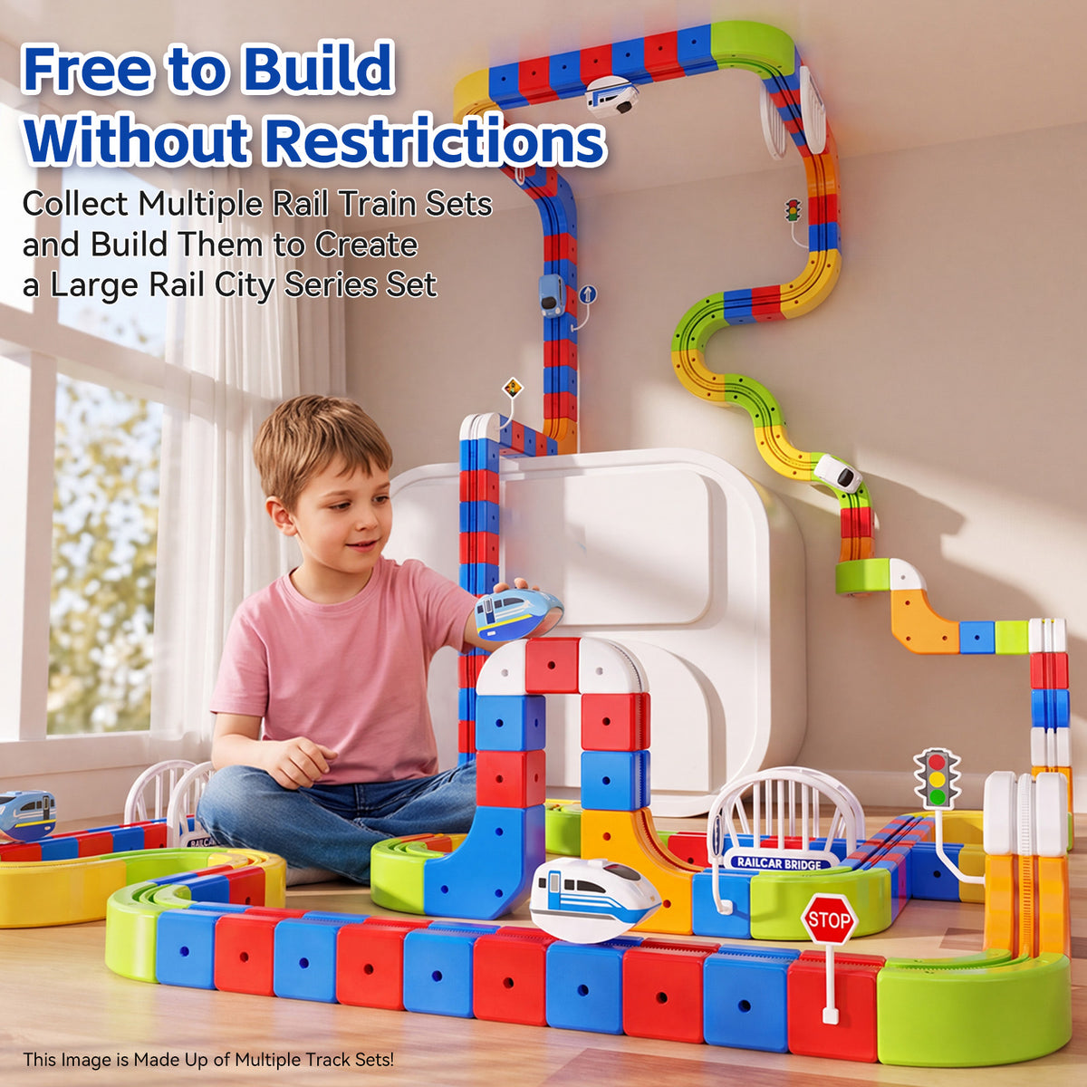 Dimoarch Electric Train Set for Kids 3-8 Years Old-96Pcs