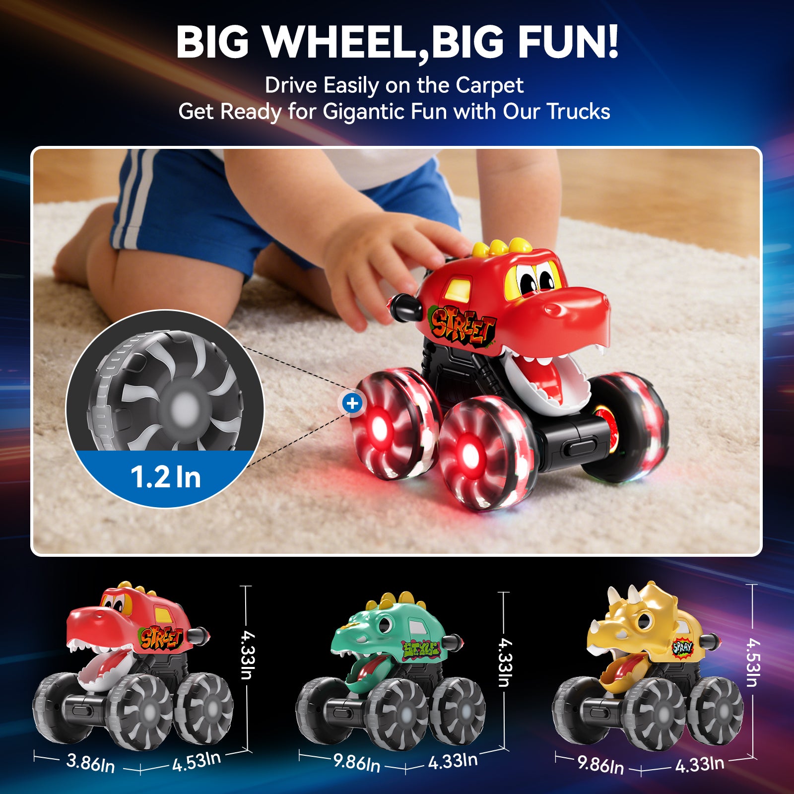 Dimoarch Dinosaur Monster Trucks for Toddlers