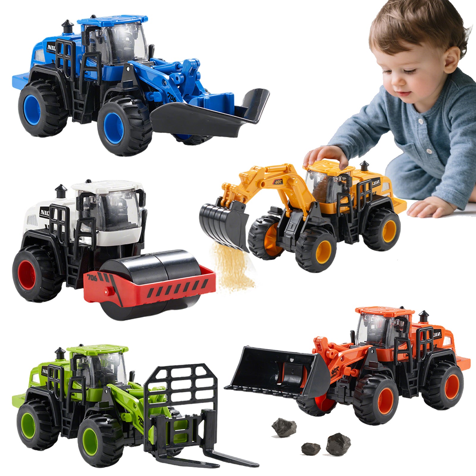 Dimoarch Construction Truck Toys for 3 4 5 6 7 8 Years Old Boys