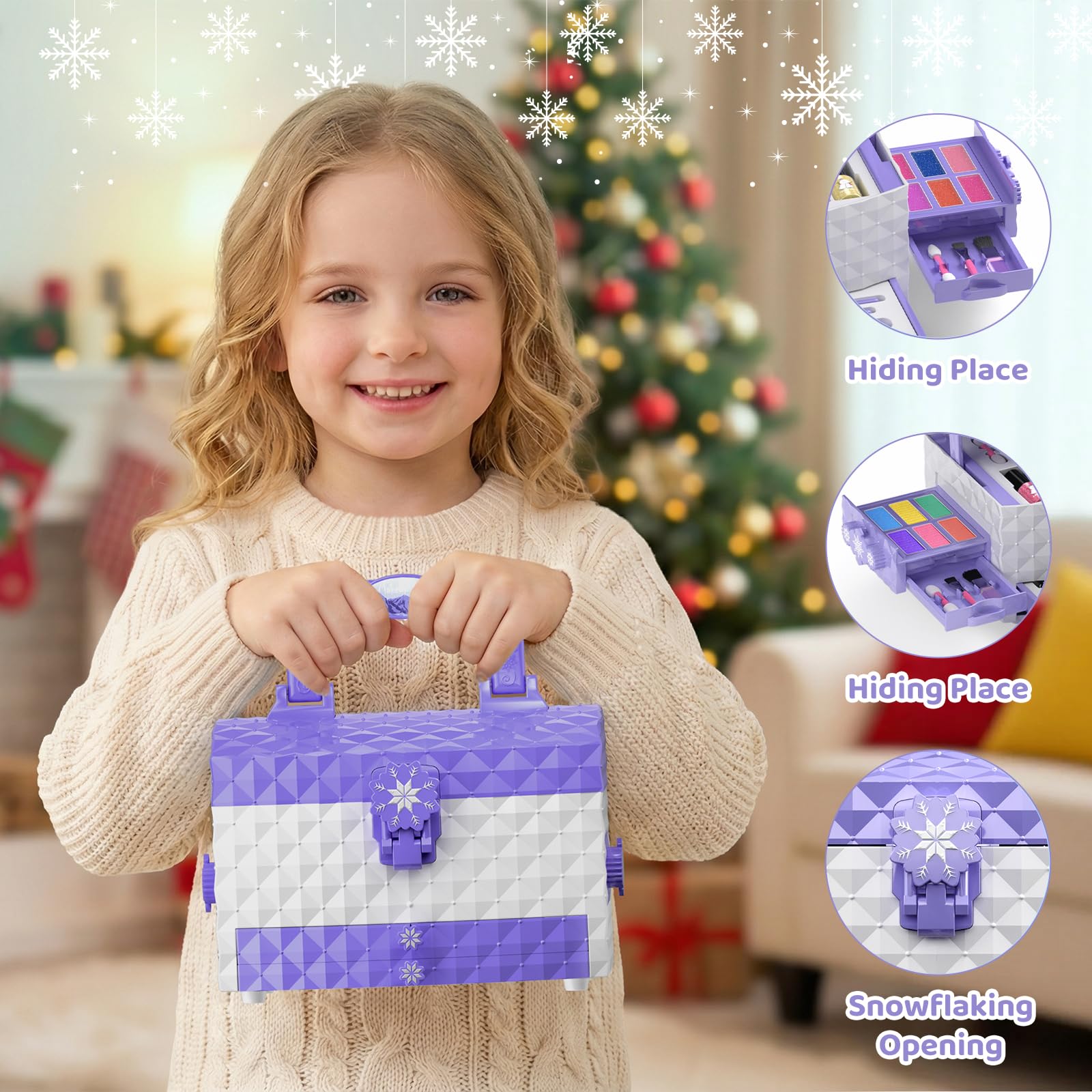 Popdoll 56 Pcs Kids Makeup Set for 3-12 Girl